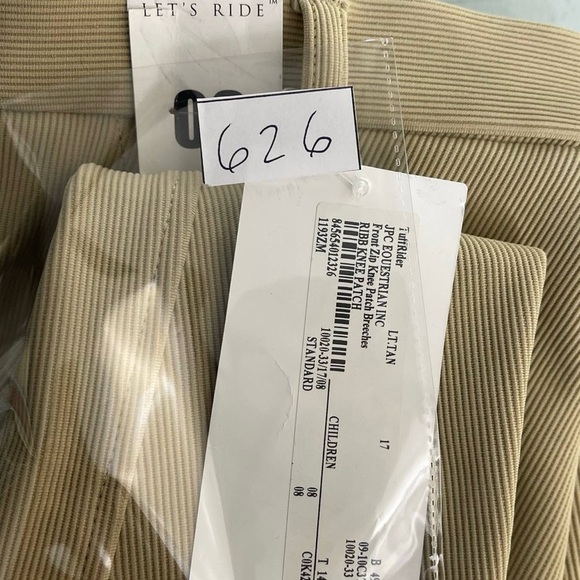 Tuff Rider Pants Kids Beige Tan Slim Equestrian Horse Riding Pants Sz 8 NWT - Picture 8 of 10